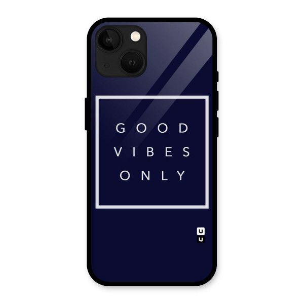 Blue White Vibes Glass Back Case for iPhone 13