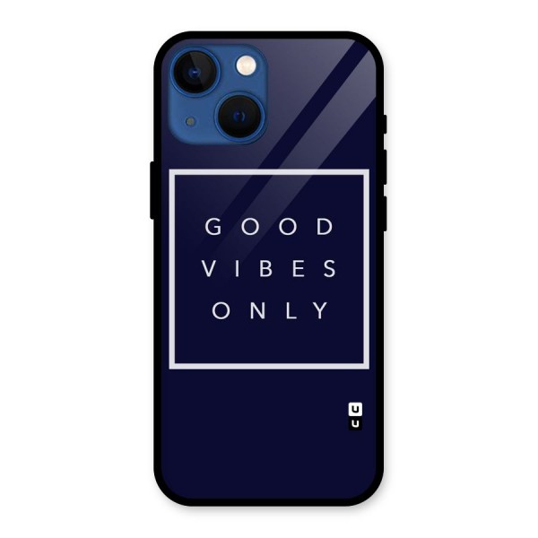 Blue White Vibes Glass Back Case for iPhone 13 Mini