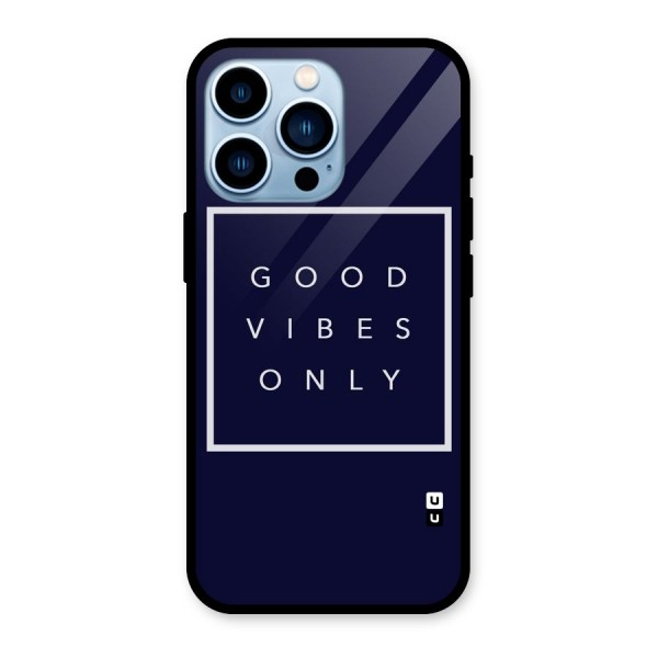 Blue White Vibes Glass Back Case for iPhone 13 Pro