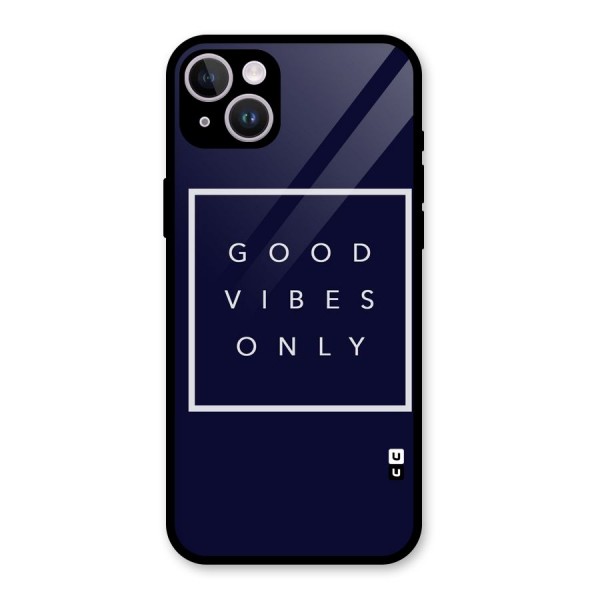 Blue White Vibes Glass Back Case for iPhone 14 Plus