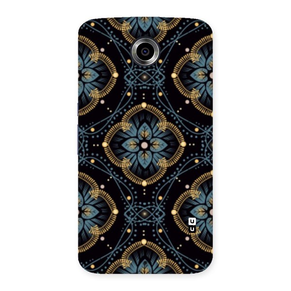 Blue With Black Flower Back Case for Nexsus 6