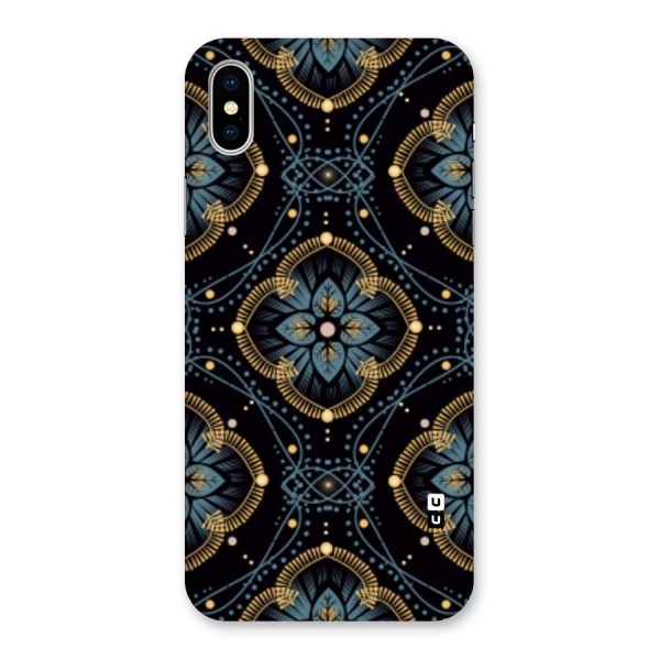 Blue With Black Flower Back Case for iPhone X