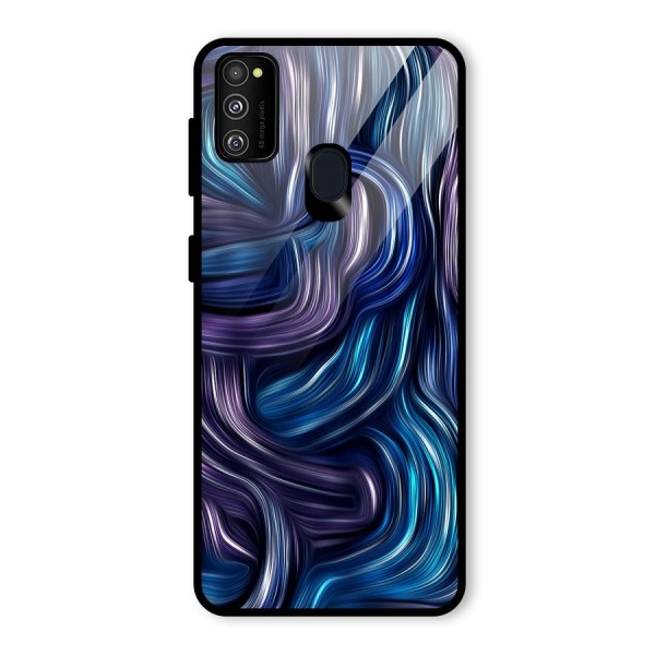 Blue and Purple Oil Paint Glass Back Case for Galaxy M30s