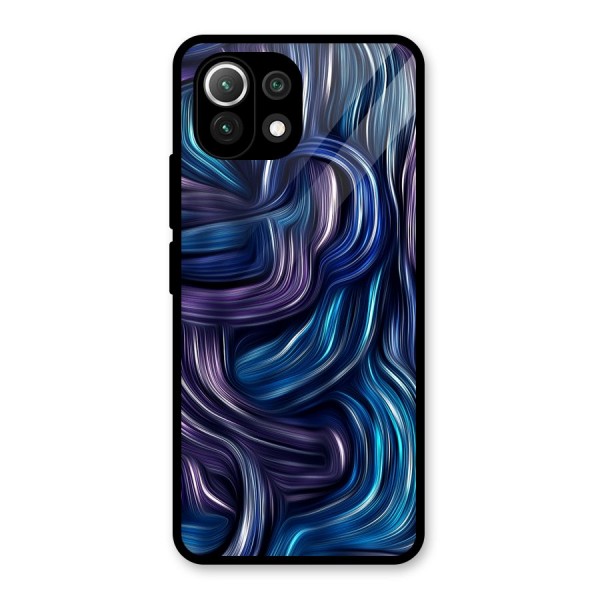 Blue and Purple Oil Paint Glass Back Case for Mi 11 Lite
