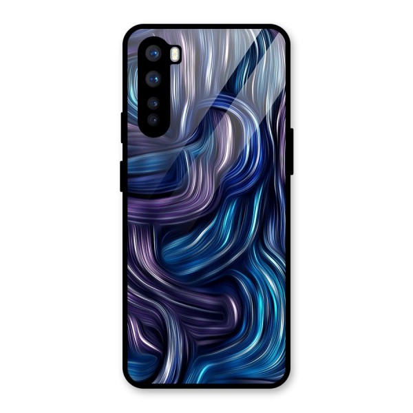 Blue and Purple Oil Paint Glass Back Case for OnePlus Nord