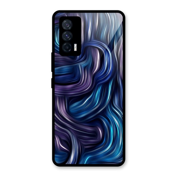 Blue and Purple Oil Paint Glass Back Case for Vivo iQOO 7 5G
