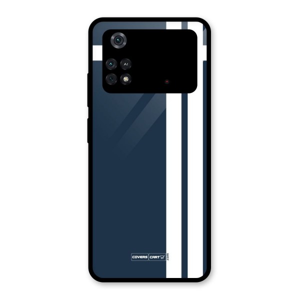 Blue and White Glass Back Case for Poco M4 Pro 4G