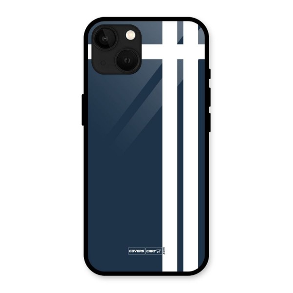 Blue and White Glass Back Case for iPhone 13