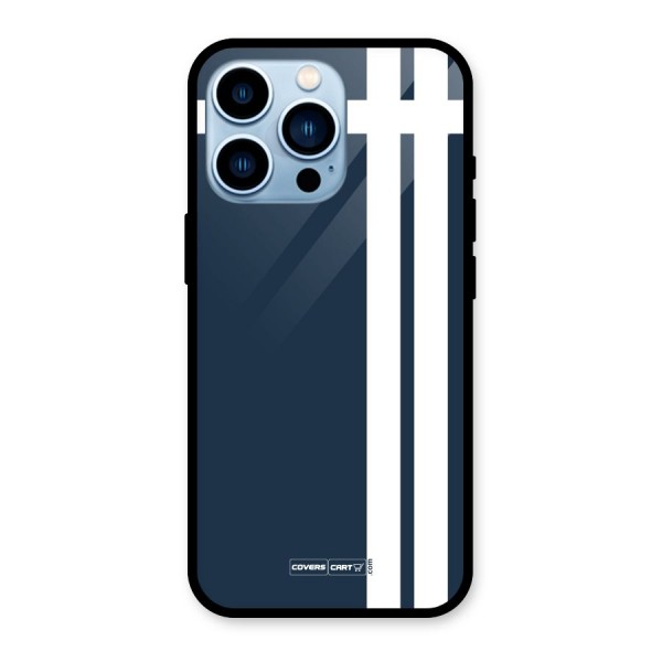 Blue and White Glass Back Case for iPhone 13 Pro