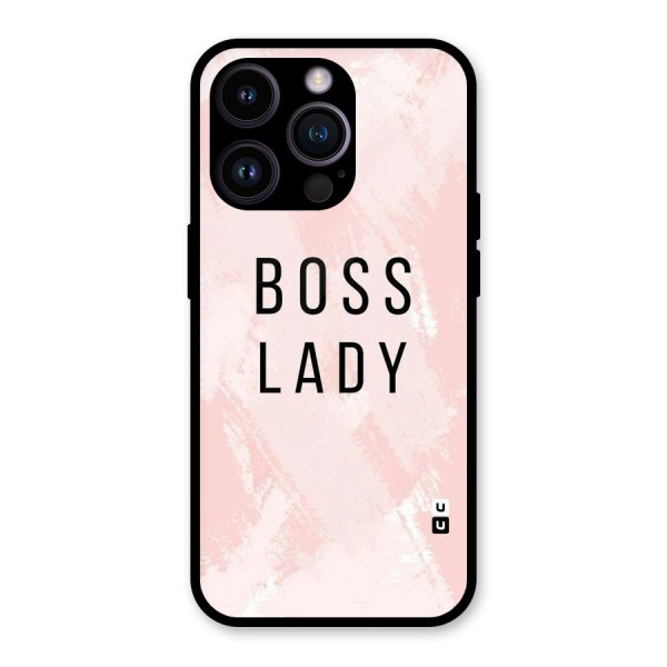 Boss Lady Pink Glass Back Case for iPhone 14 Pro