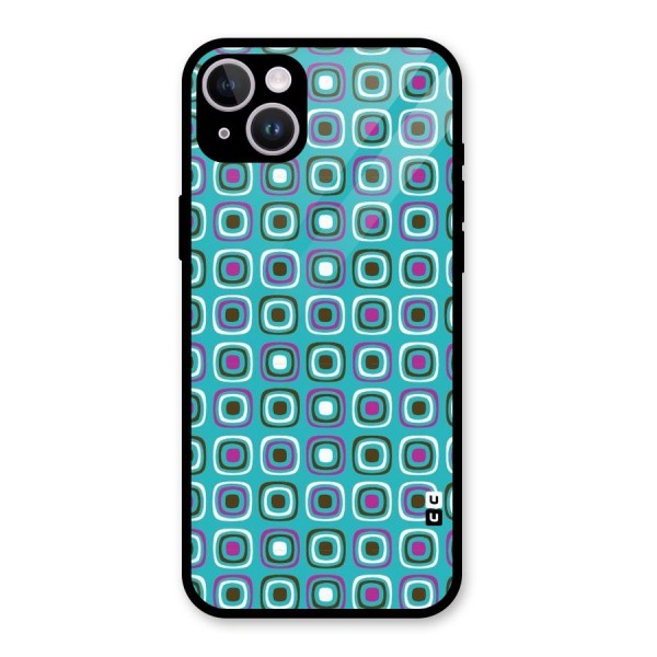 Boxes Tiny Pattern Glass Back Case for iPhone 14 Plus