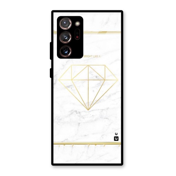 Bright Gold Diamond Glass Back Case for Galaxy Note 20 Ultra