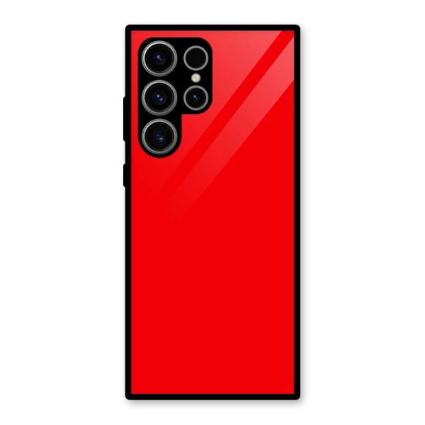Bright Red Glass Back Case for Galaxy S23 Ultra