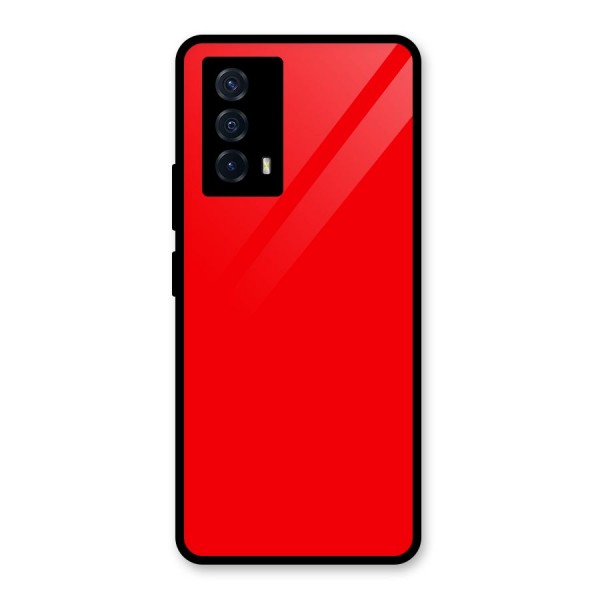 Bright Red Glass Back Case for Vivo iQOO Z5