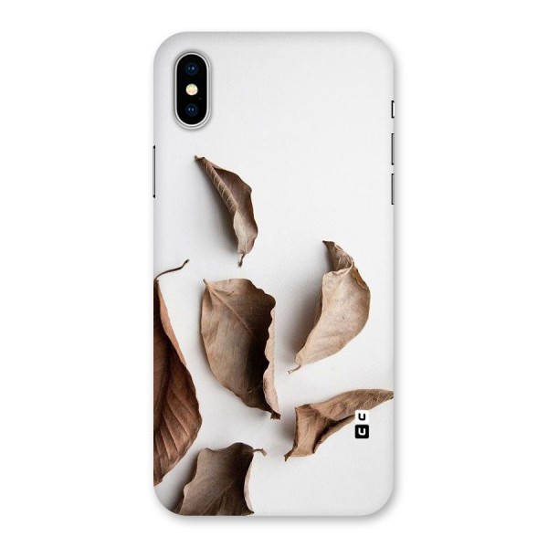 Brown Dusty Leaves Back Case for iPhone X