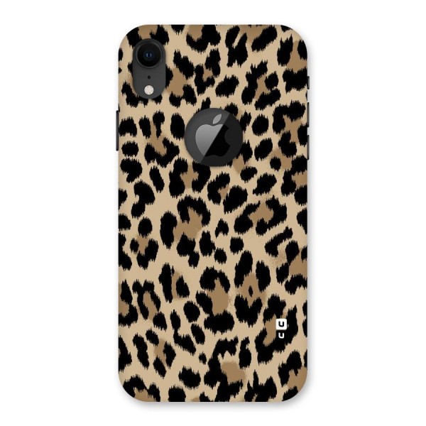 Brown Leapord Print Back Case for iPhone XR Logo Cut