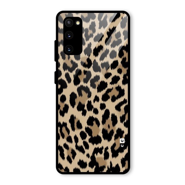 Brown Leapord Print Glass Back Case for Galaxy S20 FE 5G