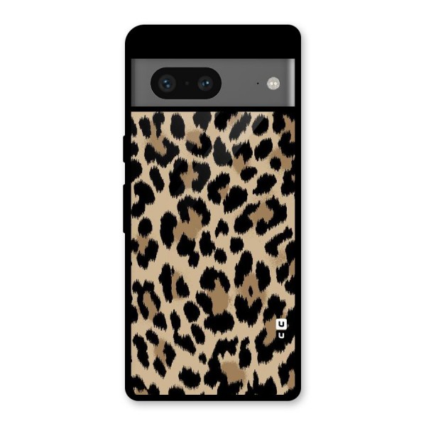 Brown Leapord Print Glass Back Case for Google Pixel 7