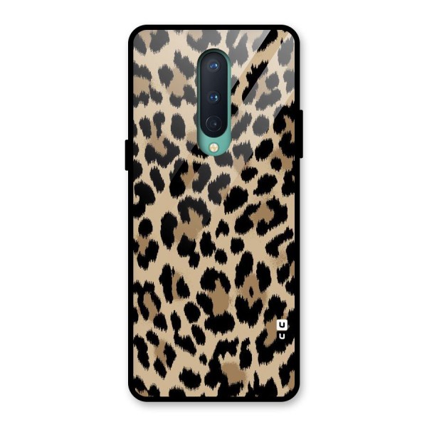 Brown Leapord Print Glass Back Case for OnePlus 8