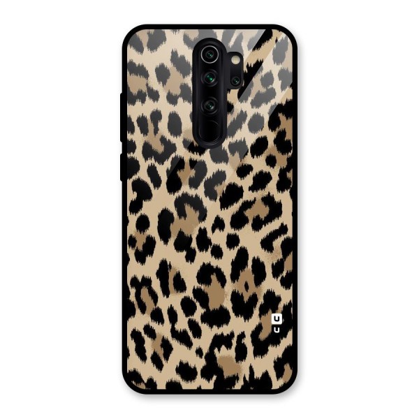 Brown Leapord Print Glass Back Case for Redmi Note 8 Pro