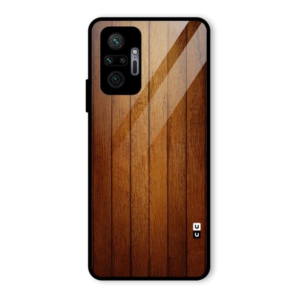 Brown Wood Design Glass Back Case for Redmi Note 10 Pro Max