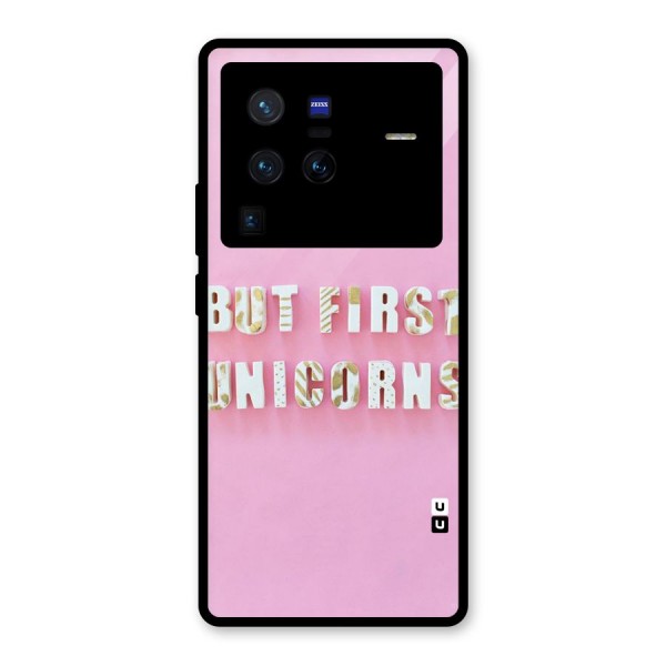 But First Unicorns Glass Back Case for Vivo X80 Pro