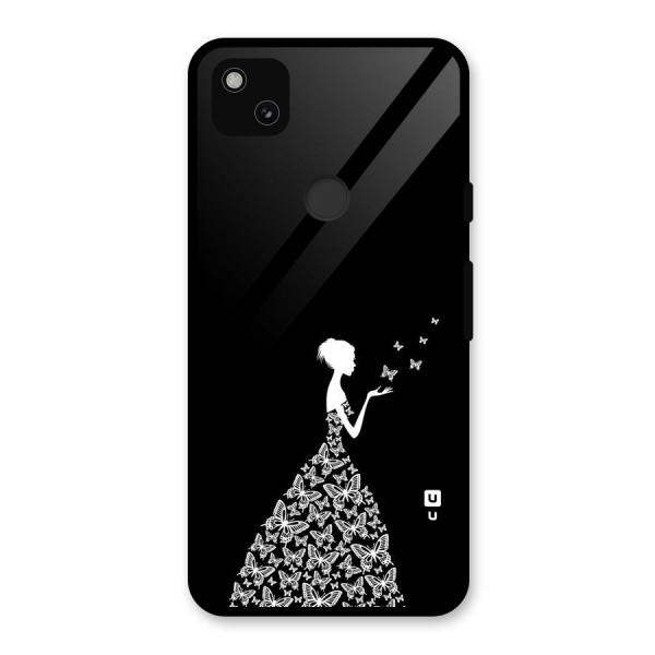 Butterfly Dress Glass Back Case for Google Pixel 4a