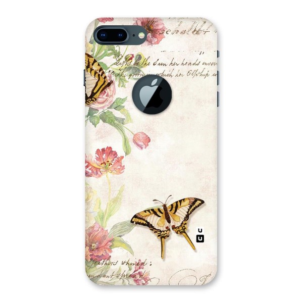 Butterfly Floral Back Case for iPhone 7 Plus Logo Cut