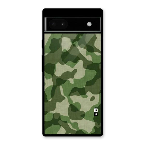 Camouflage Pattern Art Glass Back Case for Google Pixel 6a