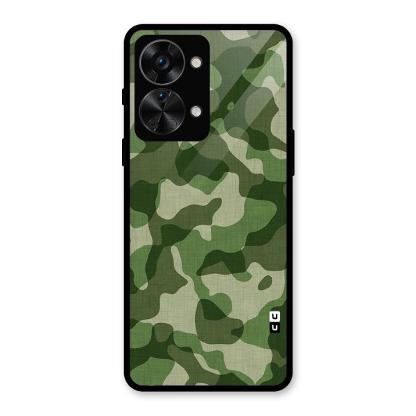 Camouflage Pattern Art Glass Back Case for OnePlus Nord 2T