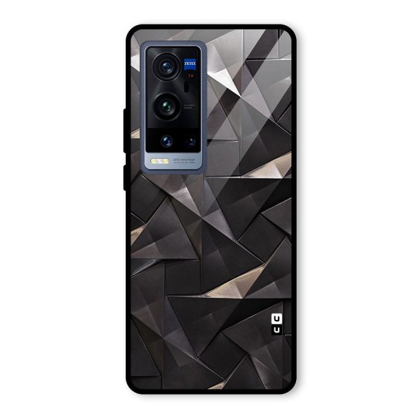 Carved Triangles Glass Back Case for Vivo X60 Pro Plus