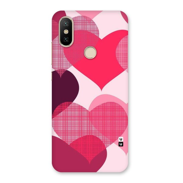 Check Pink Hearts Back Case for Mi A2