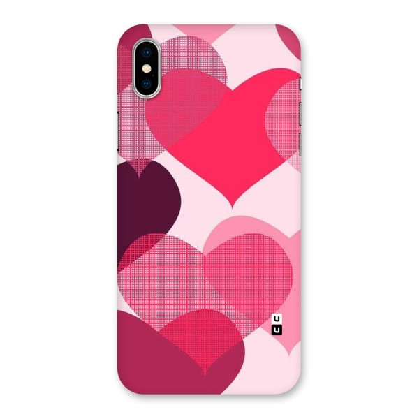 Check Pink Hearts Back Case for iPhone X