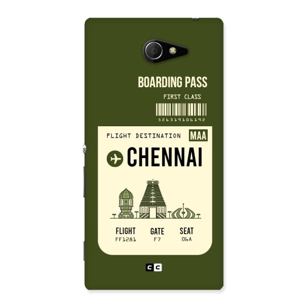Chennai Boarding Pass Back Case for Sony Xperia M2
