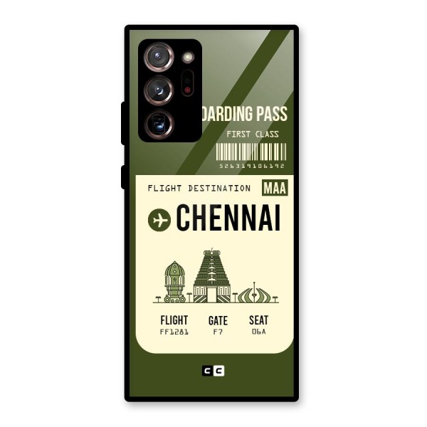 Chennai Boarding Pass Glass Back Case for Galaxy Note 20 Ultra