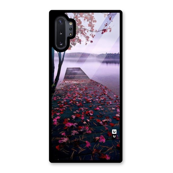 Cherry Blossom Dock Glass Back Case for Galaxy Note 10 Plus