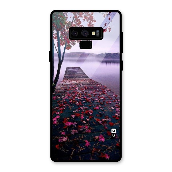 Cherry Blossom Dock Glass Back Case for Galaxy Note 9