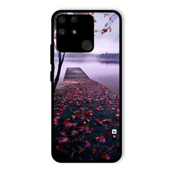 Cherry Blossom Dock Glass Back Case for Realme Narzo 50A