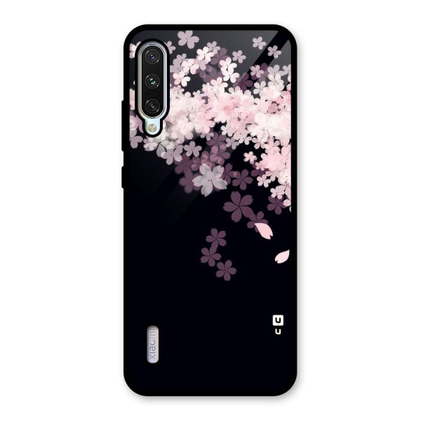 Cherry Flowers Pink Glass Back Case for Mi A3