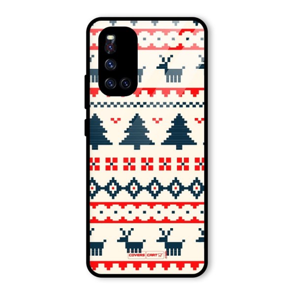 Christmas Design Pattern Glass Back Case for Vivo V19