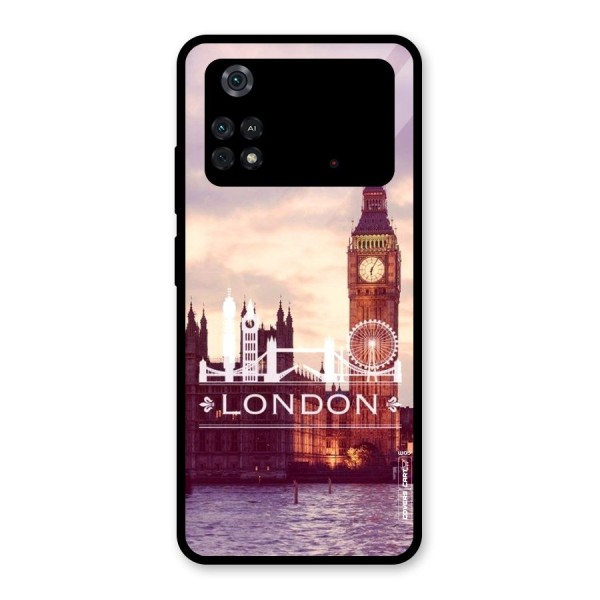 City Tower Glass Back Case for Poco M4 Pro 4G