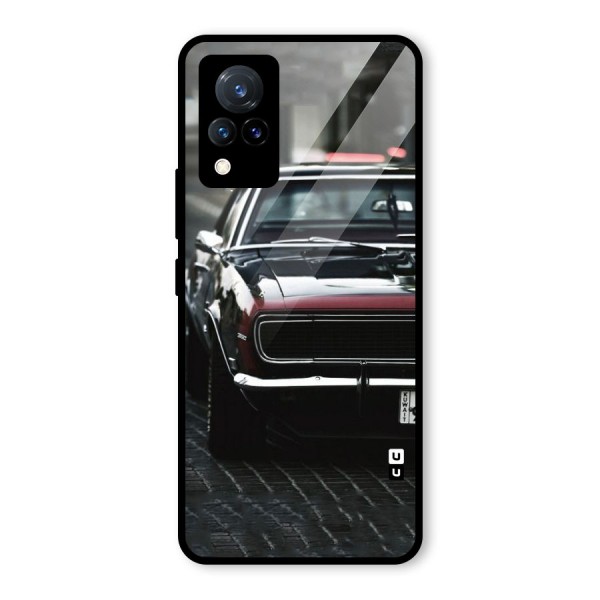 Class Vintage Car Glass Back Case for Vivo V21 5G