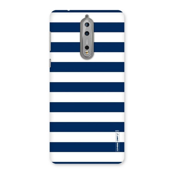 Classic Blue White Stripes Back Case for Nokia 8