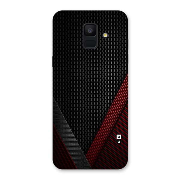 Classy Black Red Design Back Case for Galaxy A6 (2018)
