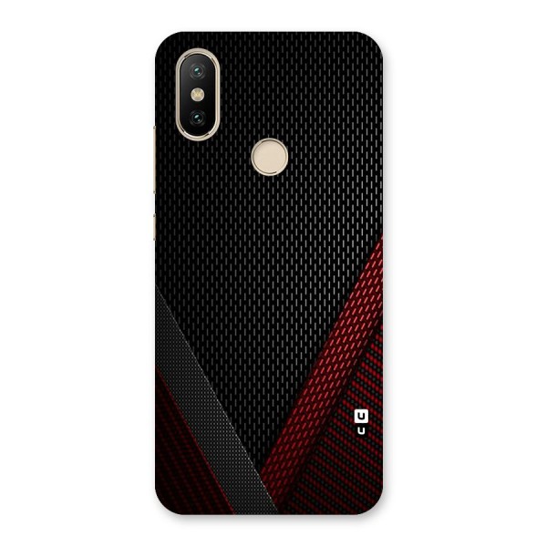 Classy Black Red Design Back Case for Mi A2