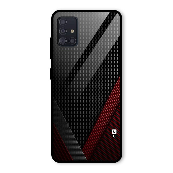 Classy Black Red Design Glass Back Case for Galaxy A51