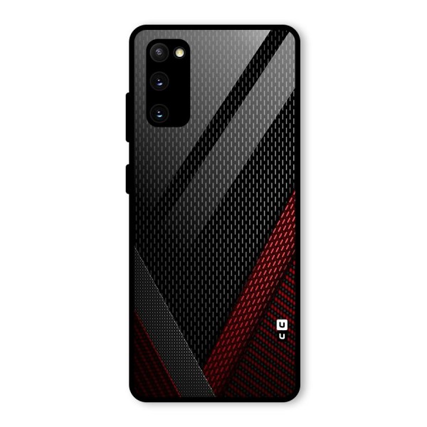 Classy Black Red Design Glass Back Case for Galaxy S20 FE 5G