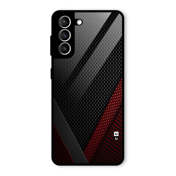 Classy Black Red Design Glass Back Case for Galaxy S21 5G