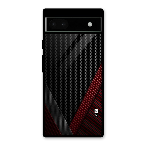 Classy Black Red Design Glass Back Case for Google Pixel 6a