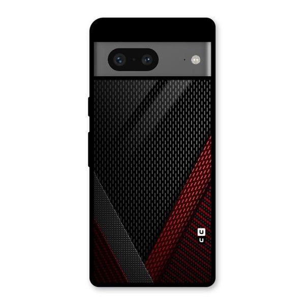 Classy Black Red Design Glass Back Case for Google Pixel 7